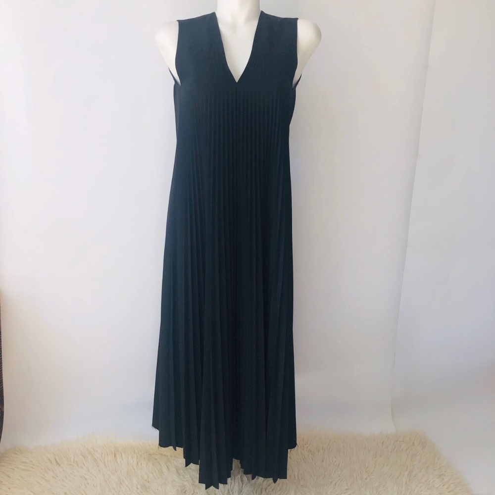 Joseph Enid black wool pleated dress